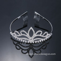 Crystal Tiara Wedding Crown Silver Plated